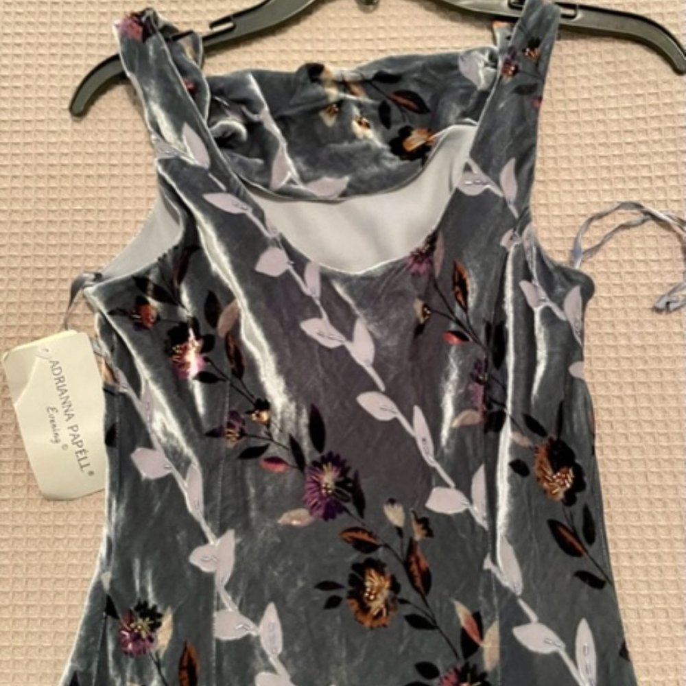 Adrianna Papell Evening Dress Long Maxi Size 8 Silk Beaded Exquisite Wedding